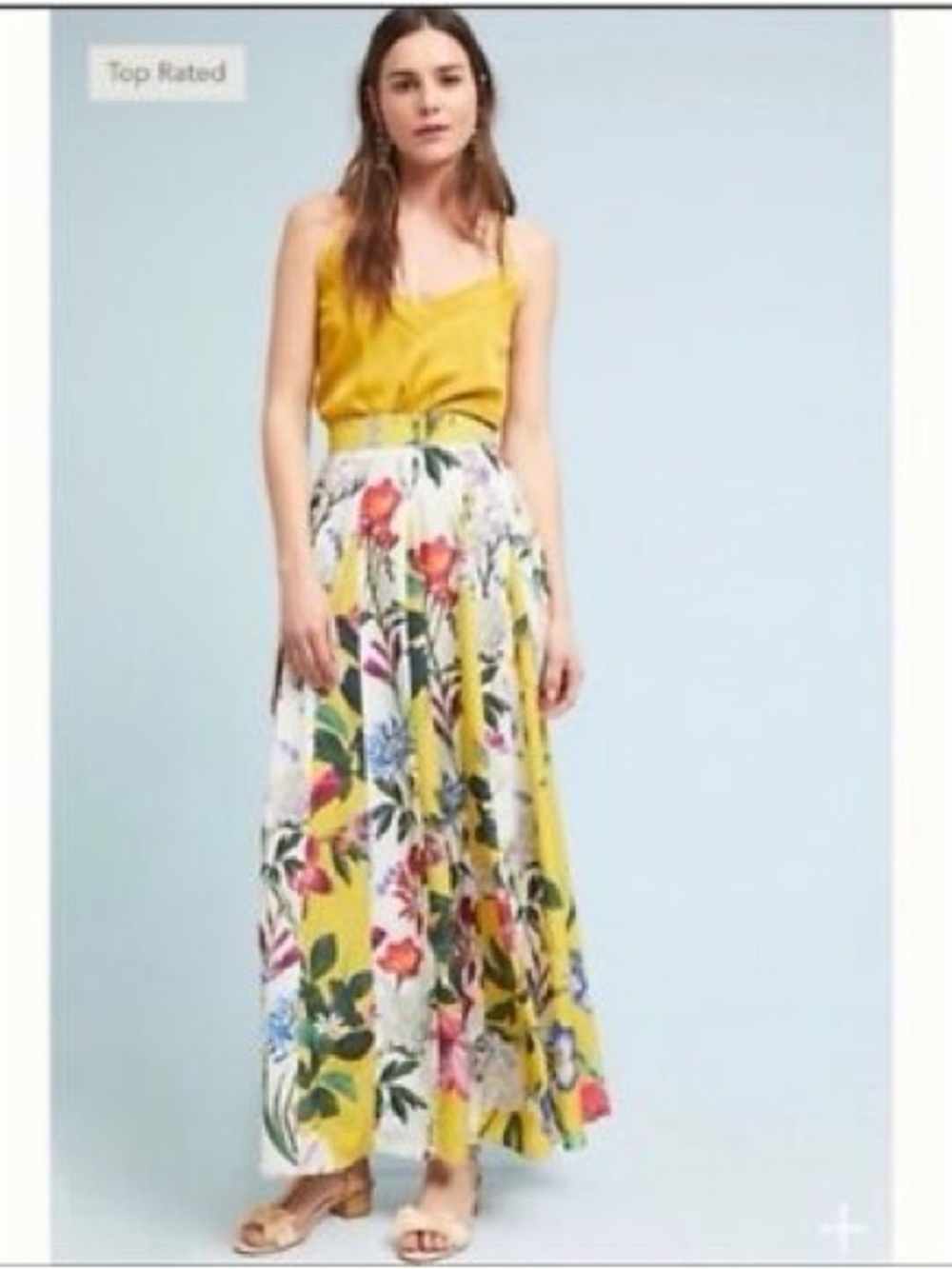 Rococo Sand Anthropologie Revolve Aprile Floral Yellow Maxi Skirt
